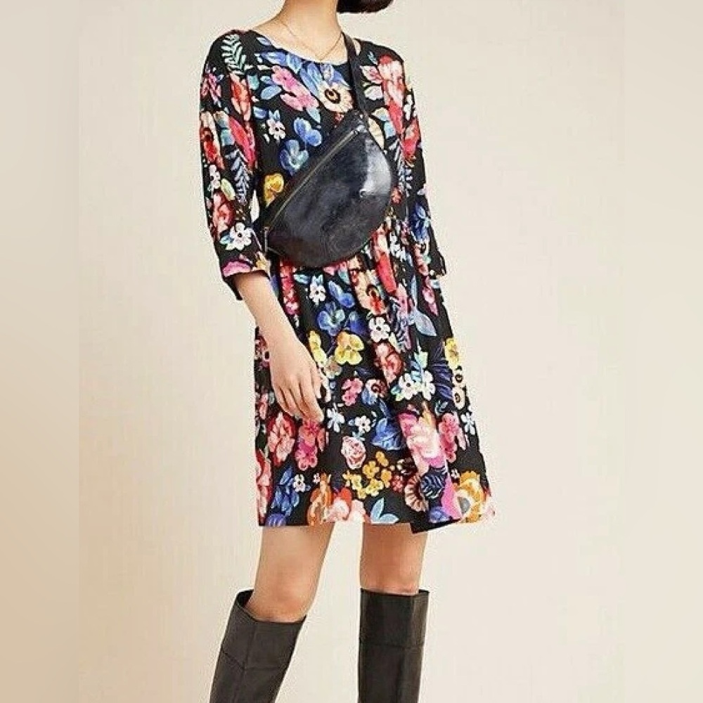 Anthropologie Maeve Babydoll Floral Dress